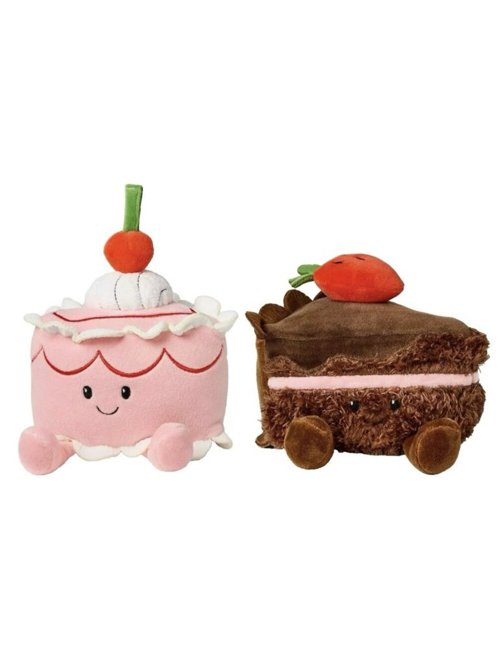 Gigglescape Fancy Cake & Chocolate Cake 4.5" Plush Toy Stuffed Animal 2 Pack